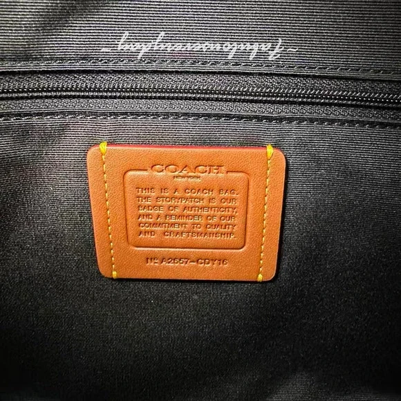 Coach Rowan Satchel Bag Loved Signature Canvas With Charms CDY16 Gold/Brown NWT - Picture 8 of 8